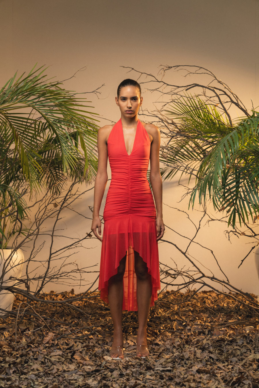 SERAPHINA DRESS - FLAMINGO