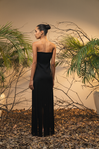 COLENA BLACK FRINGE DRESS